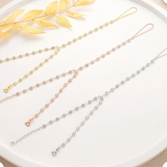 14K Gold Plated Minimalist Hand Chain Ring, Hand Chain Bracelet, 925K silver - Picture 4 of 4